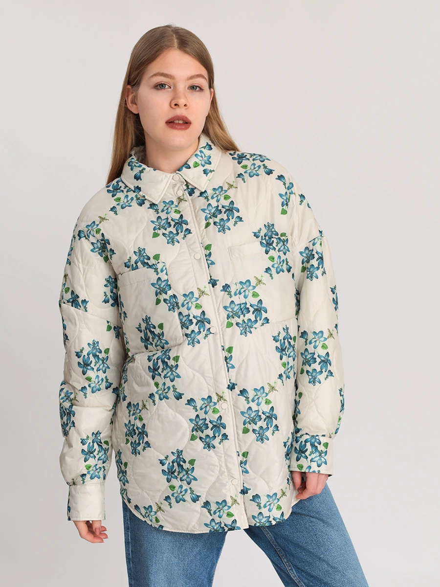 Куртка легкая с цветочным принтом